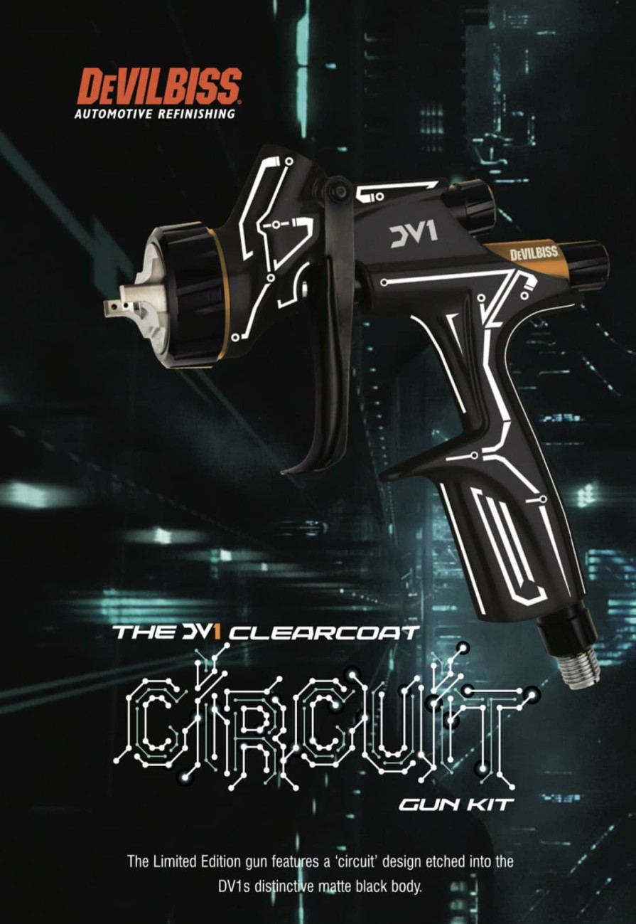 Spray Guns DeVilbiss Gravity-Fed | Devilbiss Dv1 Limited Edition Circuit 1.2Mm & 1.3Mm C1+ Digital Gravity Spray Gun