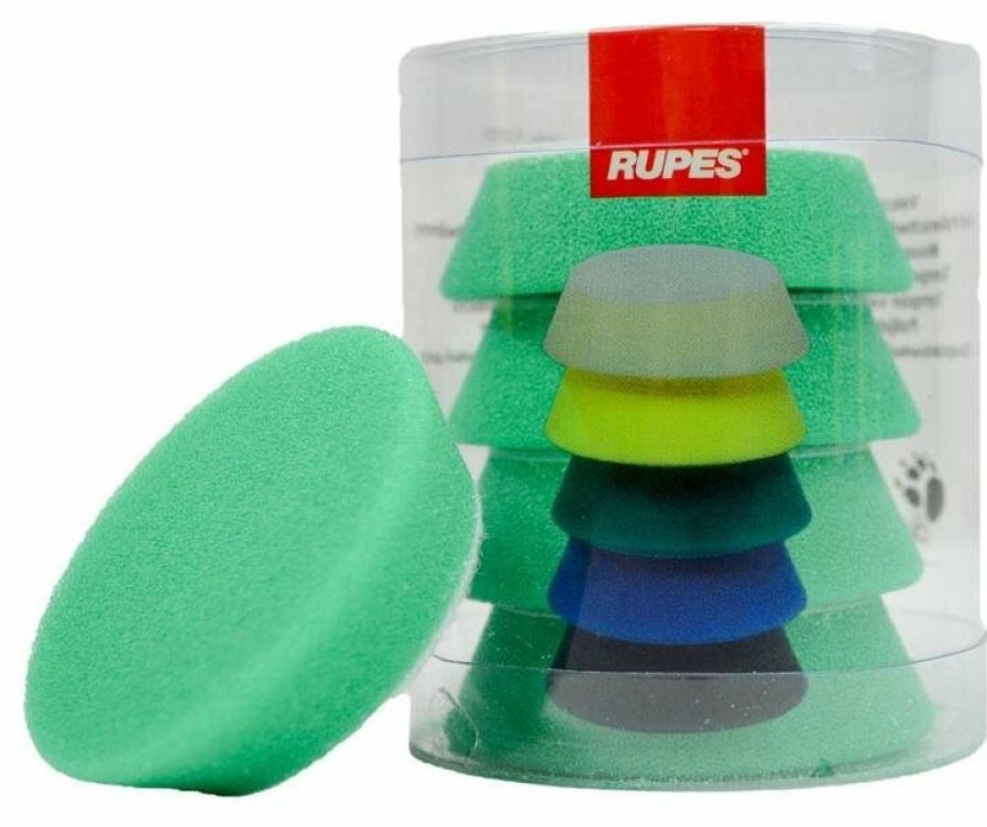 Car Care Rupes Cutting Pads | Rupes Bigfoot Nano Ibrid Green Medium Polishing Pad 50/70Mm Foam Hook On 9.Bf70J 4 Pack