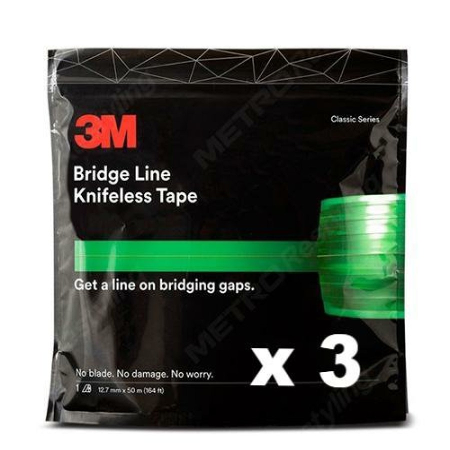 Prep & Repair 3M Fine Line Tape | 3M Bridge Line Knifeless Tape Kts-Bl1 Green 12.7Mm X 50M X 3 Rolls