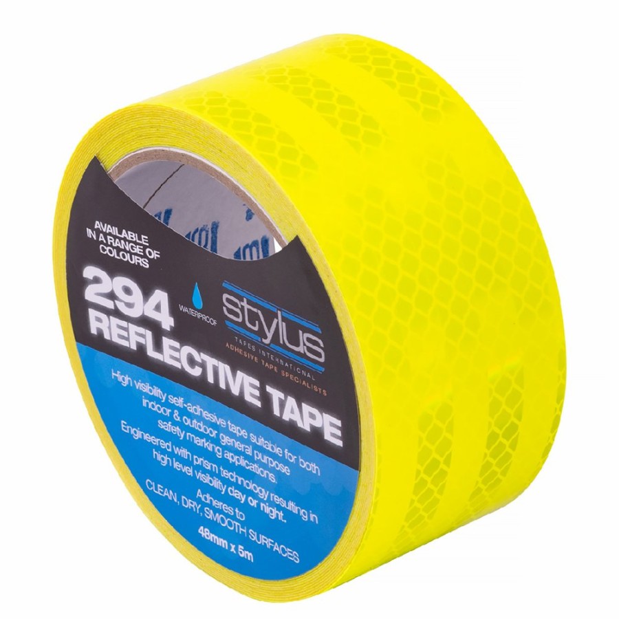 Safety Stylus | Stylus 294 Reflective Tape 48Mm X 5M Fluoro Yellow Green Waterproof High Visibility