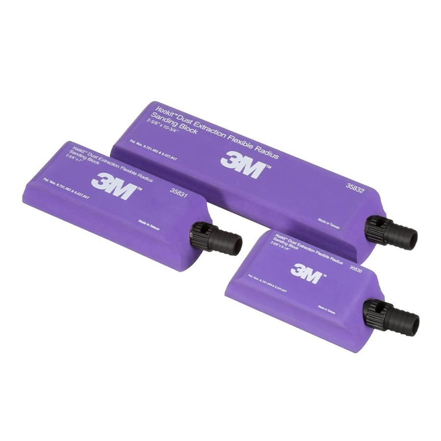 Cutting & Abrasives 3M Block Sanders | 3M 35833 Hookit Flexible Radius Sanding Block Kit Dust Free Vacuum Purple