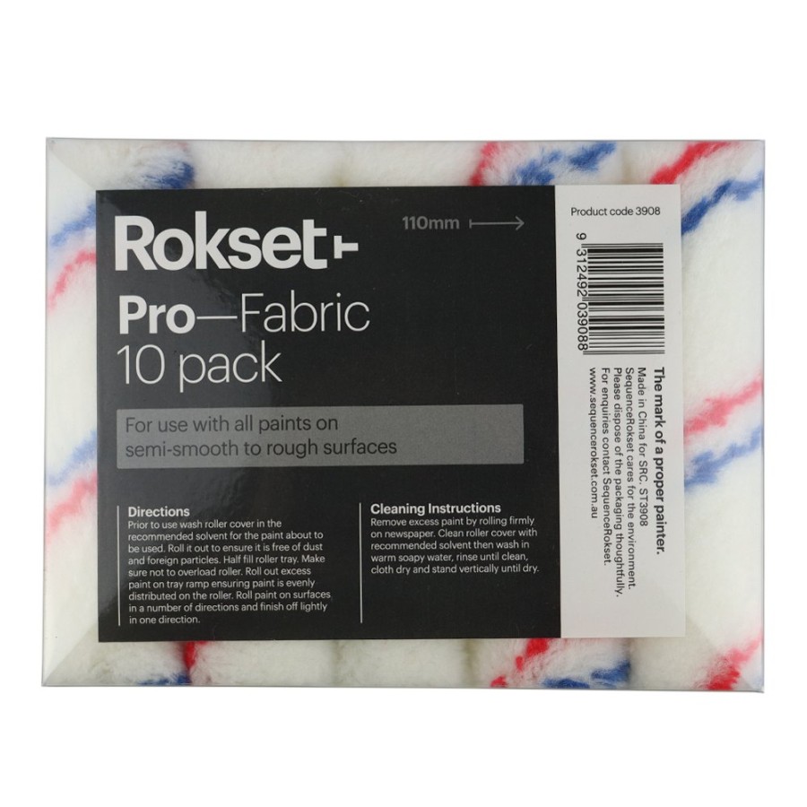 Painting Tools Rokset Covers | Rokset Pro Fabric 110Mm Roller Covers 10 Pack Refill Marine Industrial Concrete