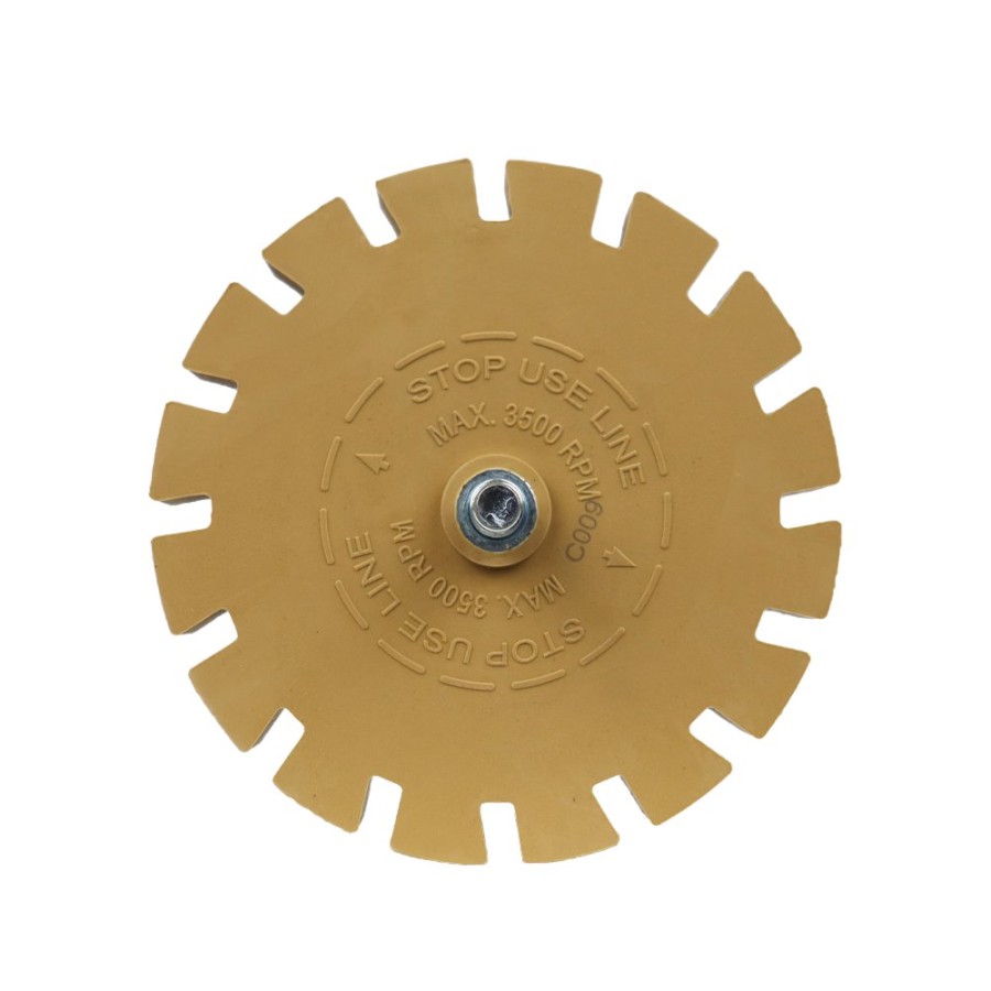 Cutting & Abrasives SAR | Sar Slim Caramel Tractor Erasor Wheel 4" With Drill Arbour