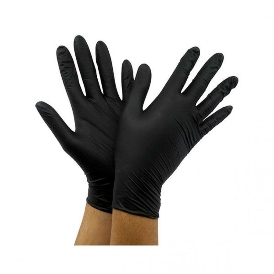 Safety Iquip Nitrile Gloves | Iquip Textured Black Nitrile Gloves, Paint, Mechanical, Tattoo, Airbrush, Safety, Solvent