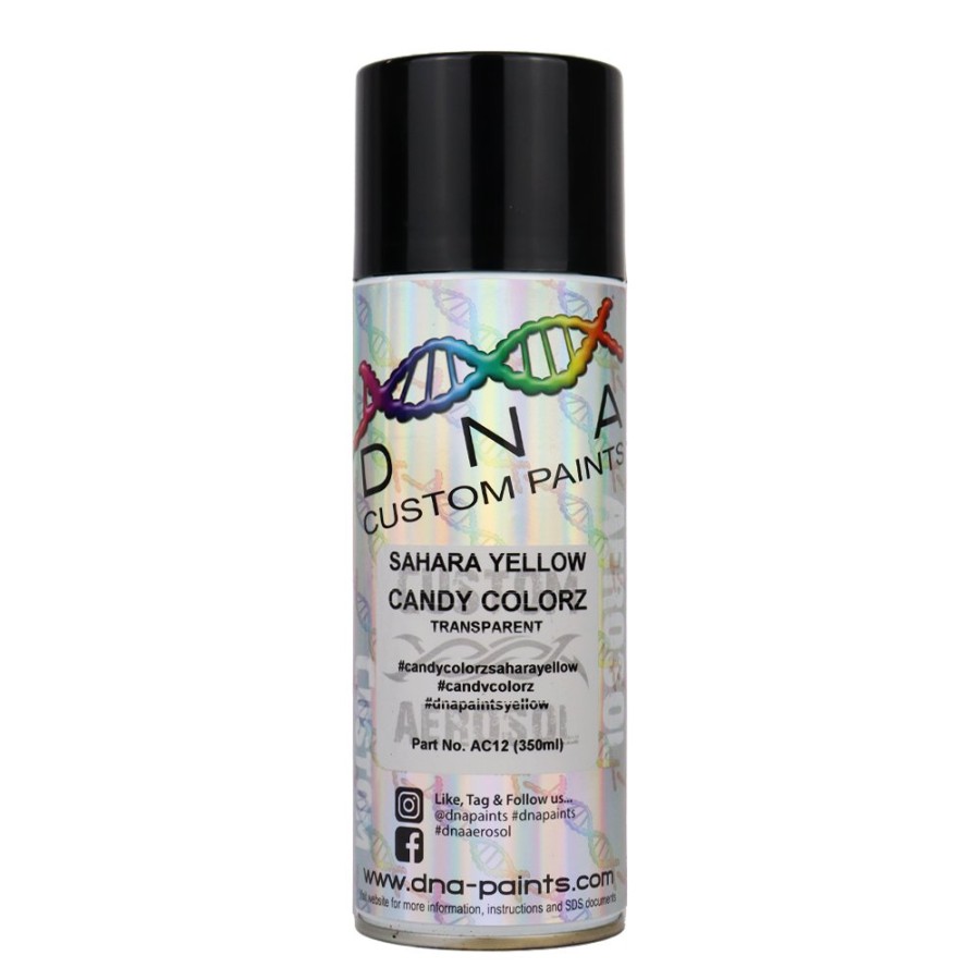 Paint DNA Paints Top Coats | Dna Paints Candy Colorz Spray Paint 350Ml Aerosol Candy Sahara Yellow