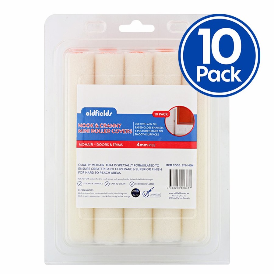 Painting Tools Oldfields Covers | Oldfields Nook & Cranny Mohair Paint Roller Covers 4Mm X 100Mm X 10 Pack Cover