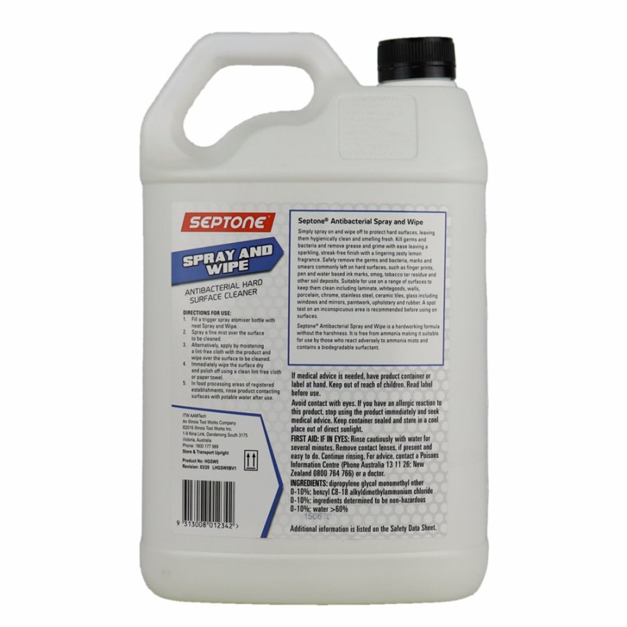 Cleaning Septone | Septone Spray & Wipe Antibacterial Citrus Surface Cleaner 5L Biodegradable