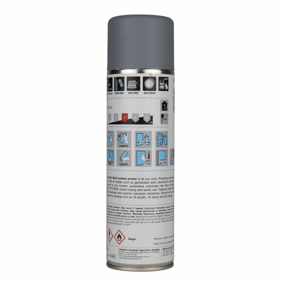 Paint Car-Rep Primers | Car-Rep Automotive Multi Primer 500Ml Grey Aerosol Metal Aluminium Plastic