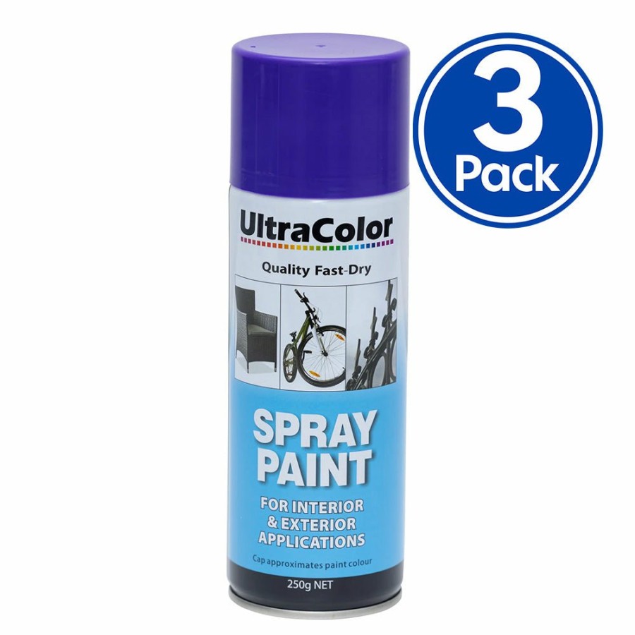 Paint UltraColor Topcoats | Ultracolor Spray Paint Fast Drying Interior Exterior 250G Plum Purple X 3 Cans