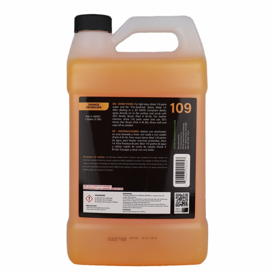 Cleaning 3D | 3D 109 Orange Degreaser 3.78L Biodegradable Citrus Water Based Cleaner