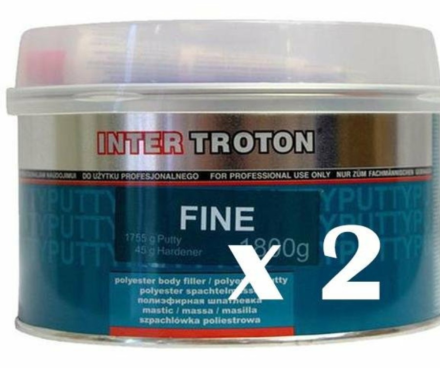 Prep & Repair Troton Fine Fillers | Troton Premium Fine Body Filler Hardener 1.8Kg X 2 Pack Auto Car Dent Bog Panel Putty