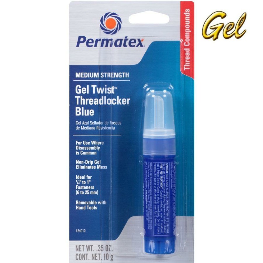 Adhesives & Sealants Permatex | Permatex Medium Thread Locker Blue Gel Twist 10G