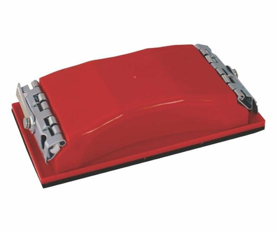 Cutting & Abrasives SAR Blocks | Hand Held Pad Red Plastic Rubbing Sanding Block With Clip 163Mm X 86Mm