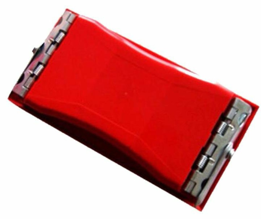 Cutting & Abrasives SAR Blocks | Hand Held Pad Red Plastic Rubbing Sanding Block With Clip 163Mm X 86Mm