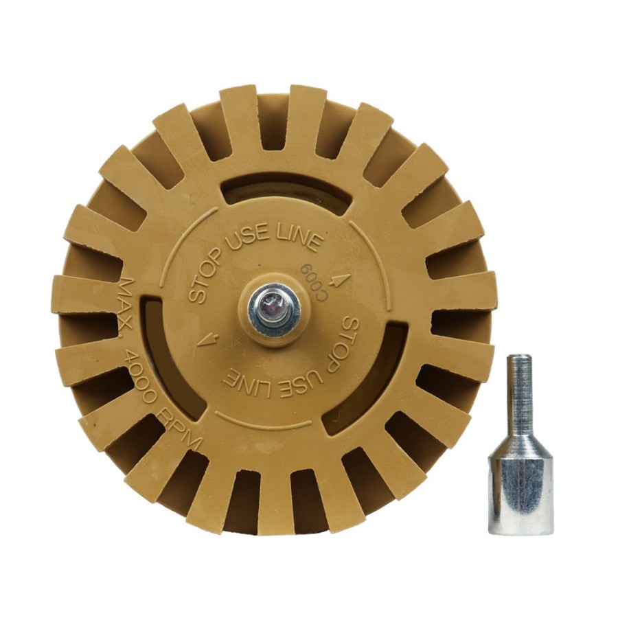 Cutting & Abrasives SAR | Sar Caramel Tractor Erasor Wheel 4" With Drill Arbour X 3 Pack