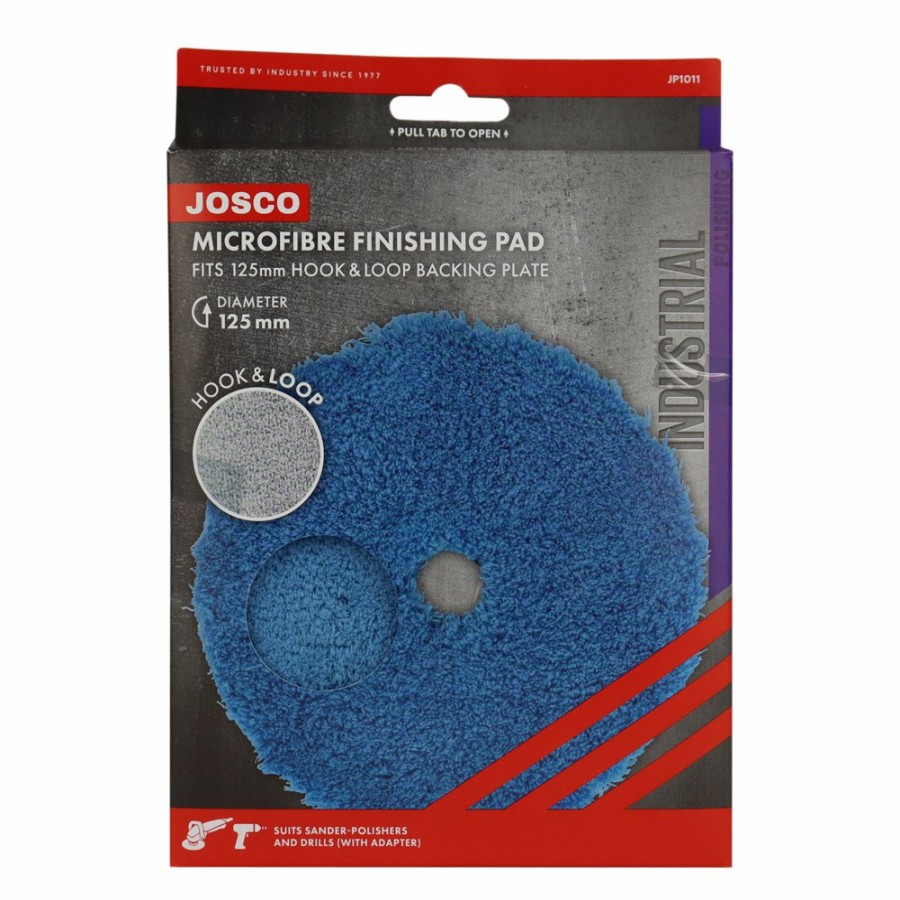 Car Care Josco Cutting Pads | Josco Microfibre Finishing Pad 125Mm Hook & Loop Industrial Jp1011