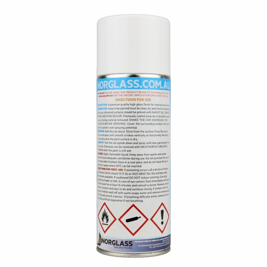 Paint Norglass Topcoats | Norglass Marine Weatherfast White Premium Enamel Aerosol 300G High Gloss 3 Pack