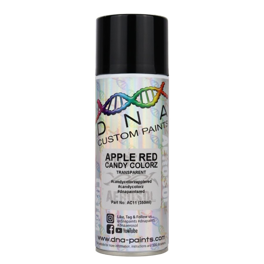 Paint DNA Paints Top Coats | Dna Paints Candy Colorz Spray Paint 350Ml Aerosol Candy Apple Red