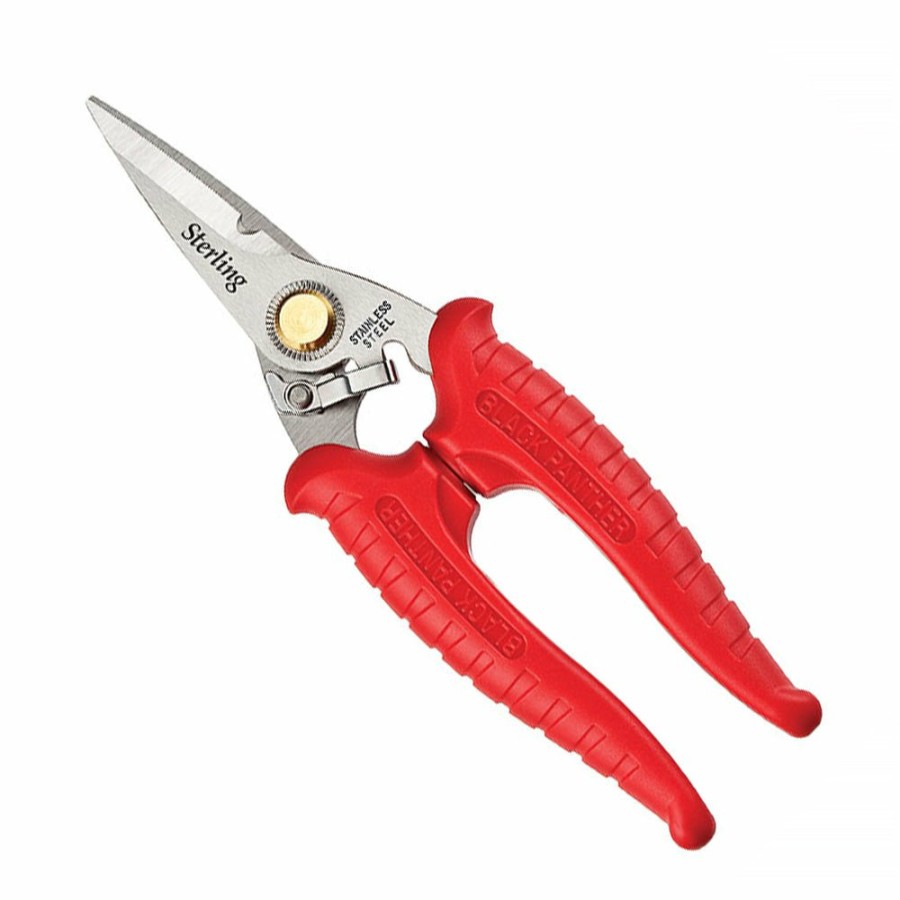 Cutting & Abrasives Sterling | Sterling Black Panther 7" 185Mm High Tensile Snips Stainless Steel Red