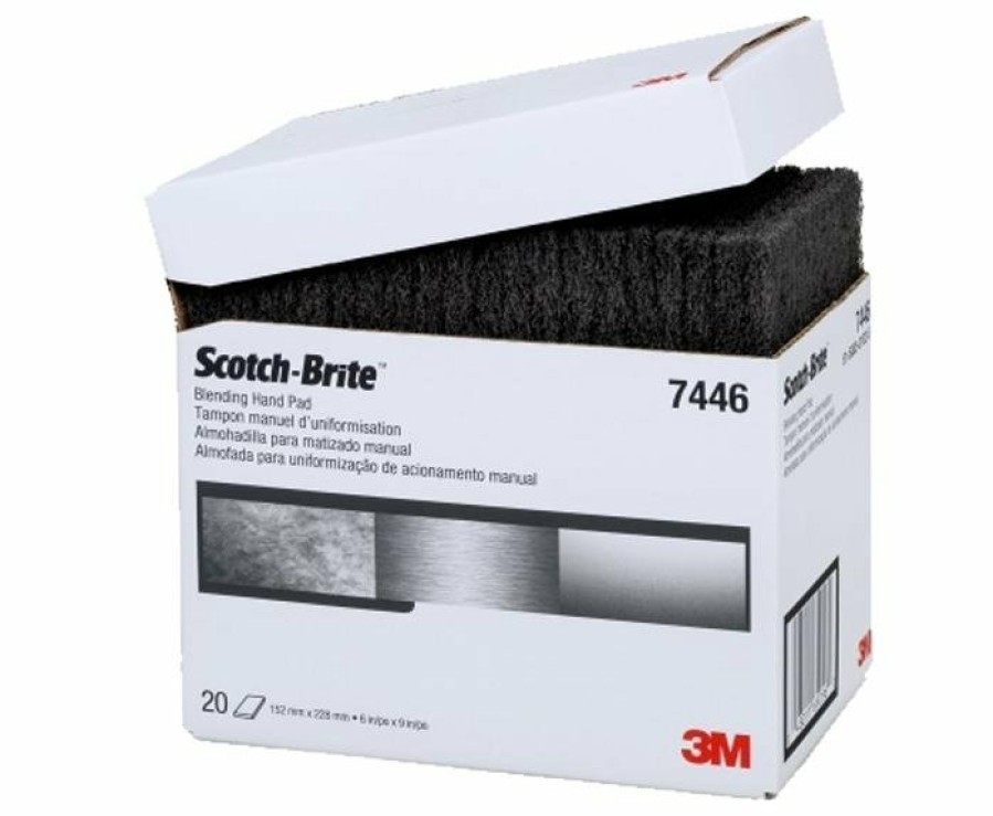 Cutting & Abrasives 3M Scouring Pads | 3M 7446 Scotch-Brite Grey Blending Hand Pad 3 Pack 152Mm X 228Mm