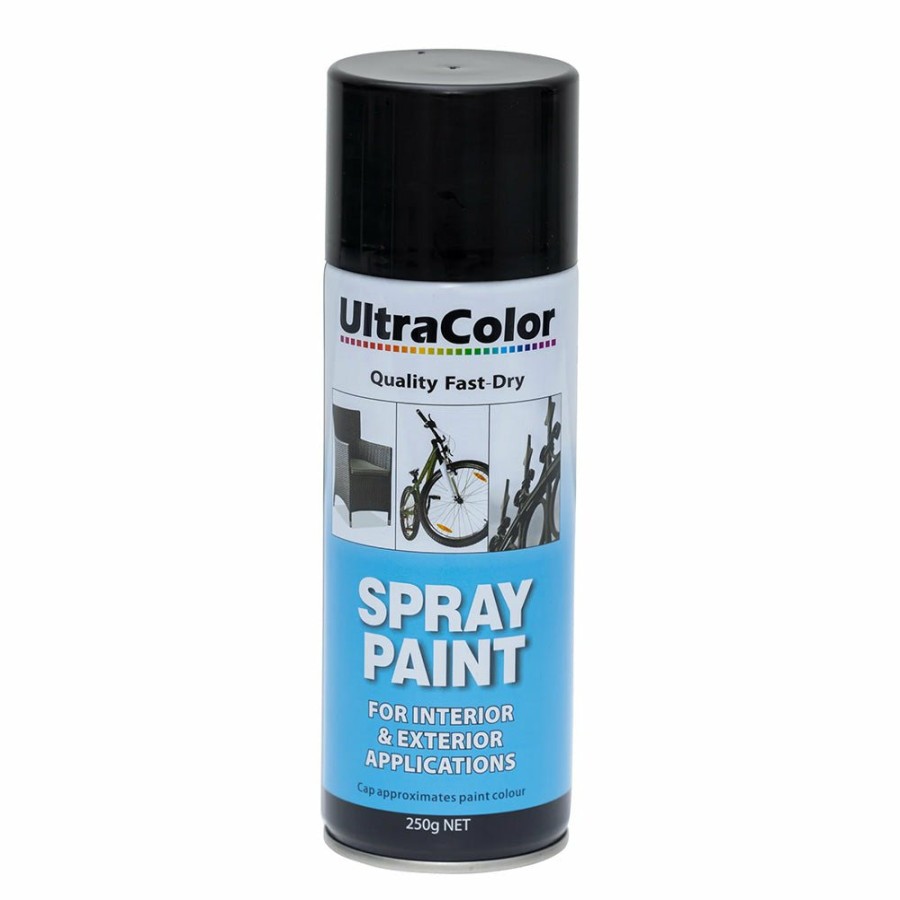 Paint UltraColor Topcoats | Ultracolor Spray Paint Fast Drying Interior Exterior 250G Satin Black Cans