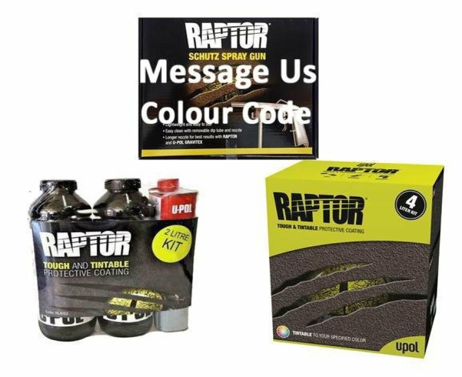 Paint U-POL Bedliner | U-Pol Raptor Tintable (Choose Your Colour) Tough Bed Liner Kit 6L + Schutz Gun