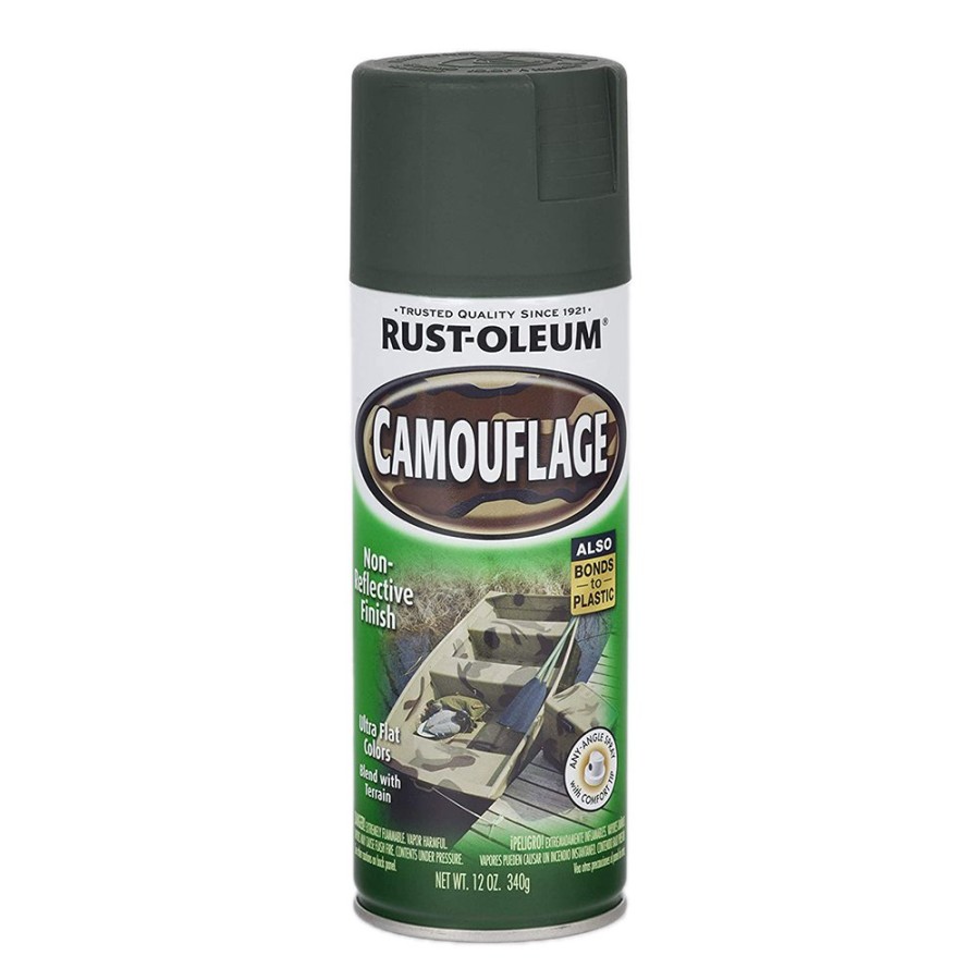 Paint Rust-Oleum Topcoats | Rust-Oleum Camouflage Spray 340G Aerosol Ultra Flat Deep Forest Green