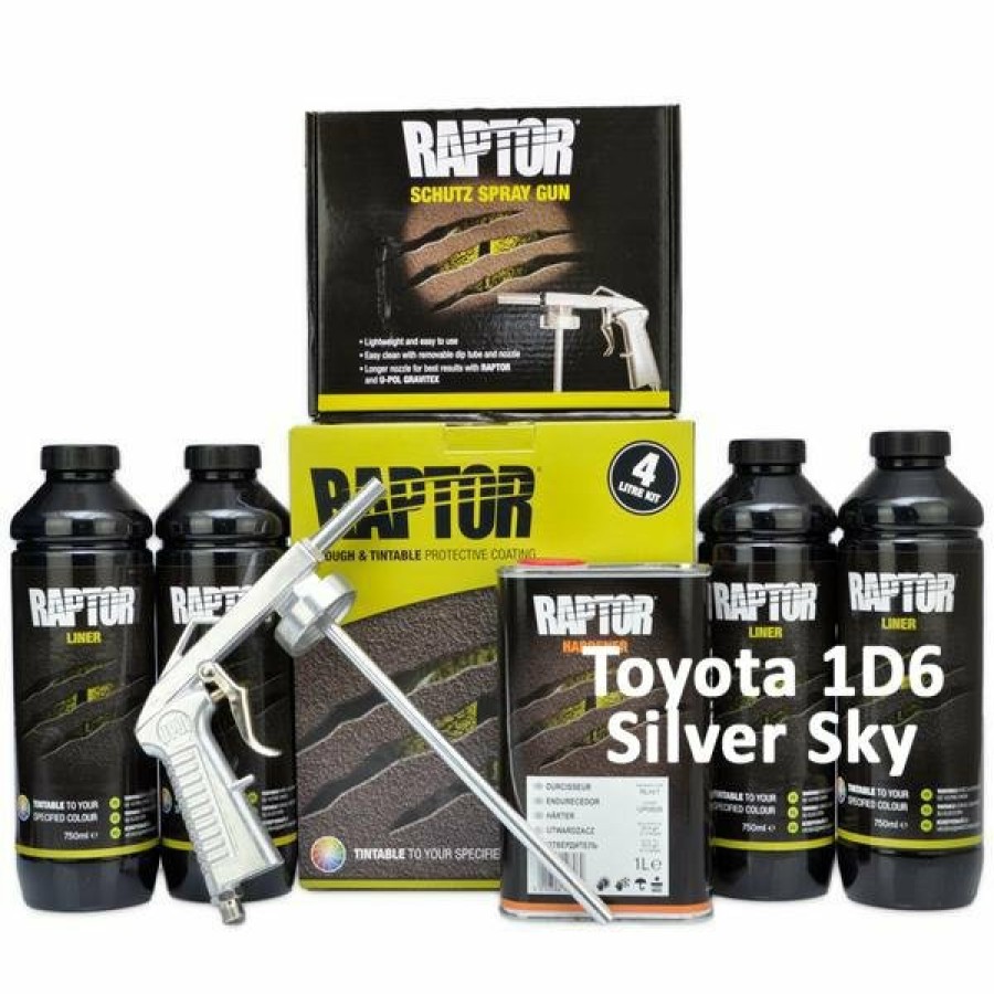 Paint U-POL Bedliner | U-Pol Raptor Tintable For Toyota 1D6 Silver Sky Protective Bed Liner Kit 4L + Schutz