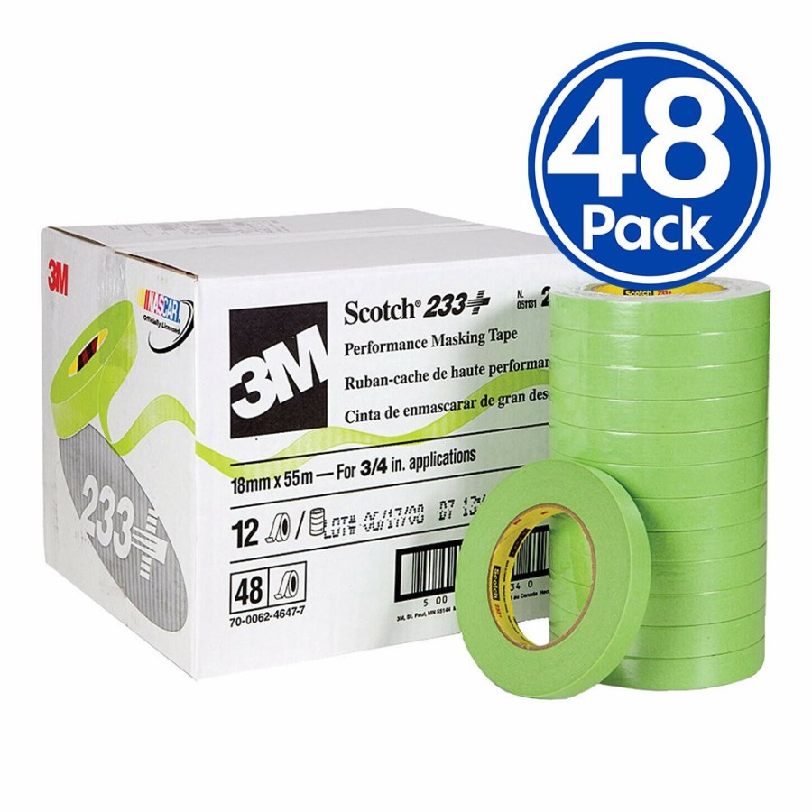 Prep & Repair 3M Masking Tape | 3M 233+ Scotch Performance Masking Tape 18Mm X 50M X 48 Rolls Box Automotive