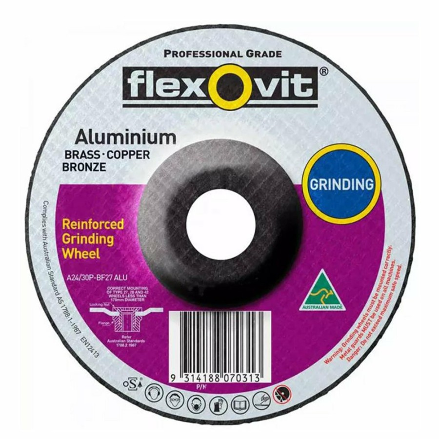 Cutting & Abrasives Flexovit | Flexovit Depressed Centre Grinding Disc 125Mm X 6.8 X 22Mm Wheel Aluminium