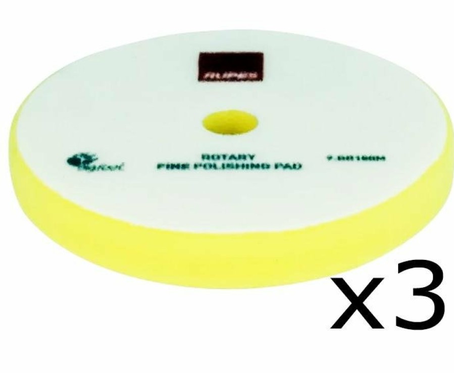 Car Care Rupes Polishing Pads | Rupes Bigfoot 9.Br150M Yellow Rotary Fine Polishing Pad 130/135Mm 3 Pack