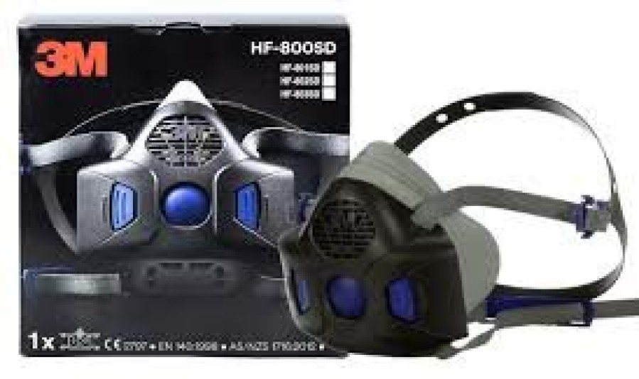 Safety 3M Respirators | 3M™ Secure Click™ Hf-802Sd Half Mask Respirator With Speaking Diaphragm Mask