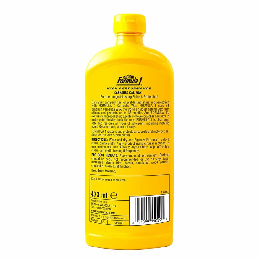 Car Care Formula 1 Waxes | Formula 1 Carnauba Liquid Wax 473Ml High Gloss Shine & Protect