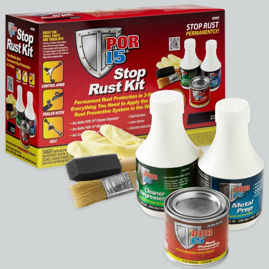 Prep & Repair POR15 Rust Prevention | Por15 Stop Rust Kit Gloss Black Permanent Rust Protection Prevention