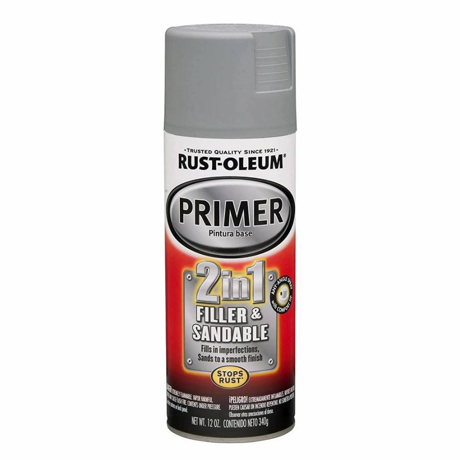 Paint Rust-Oleum Primers | Rustoleum 2 In 1 Primer & Filler 340G Grey Automotive Sandable