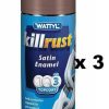 Paint Wattyl Exterior | Killrust Satin Enamel Aerosol Match Colorbond Steel Colour 300G Jasper X 3