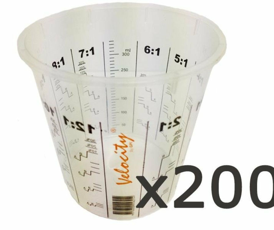 Painting Tools Velocity Measuring Cups | Calibrated Graduated Paint Mixing Cups 350Ml X 200 Vm4