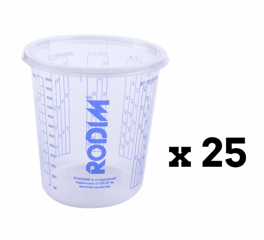 Painting Tools Rodim Measuring Cups | Basf Rodim Calibrated Graduated Paint Mixing Cups 600Ml X 25 Pack