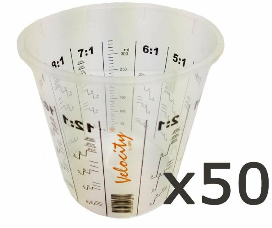 Painting Tools Velocity Measuring Cups | Calibrated Graduated Paint Mixing Cups 350Ml X 50 Vm4