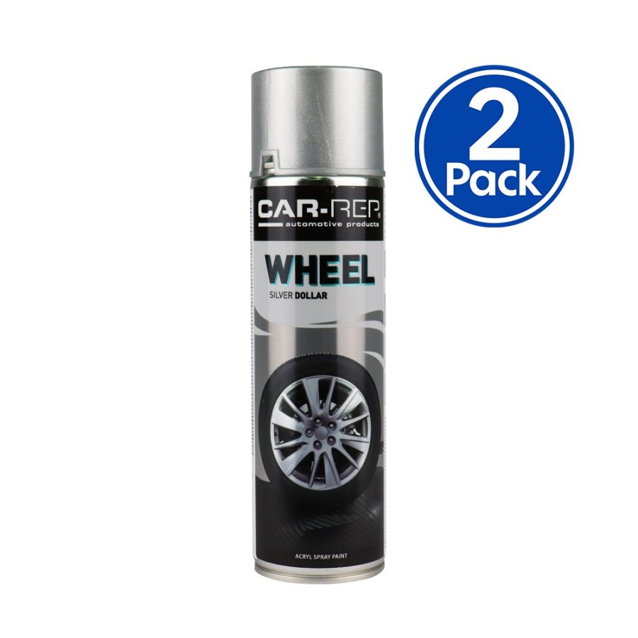 Paint Car-Rep Top Coats | Car-Rep Professional Automotive Acrylic Aerosol 500Ml Wheel Silver Dollar X 2 Pack