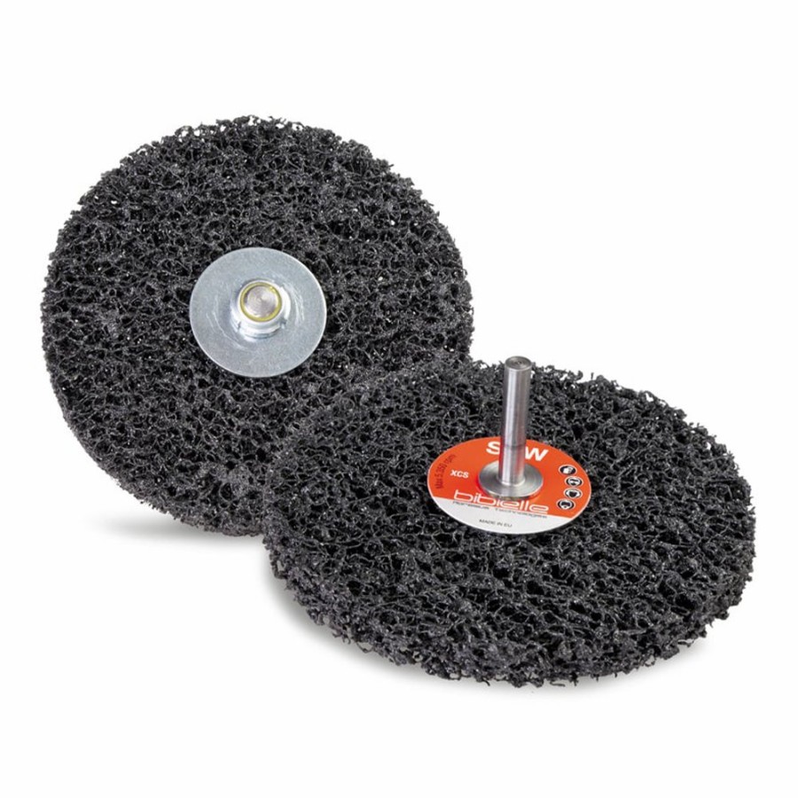 Cutting & Abrasives Abrasiflex | Abrasiflex Bibielle 100Mm X 13Mm X 6Mm Abrasive Strip-It Disc With Shaft Black