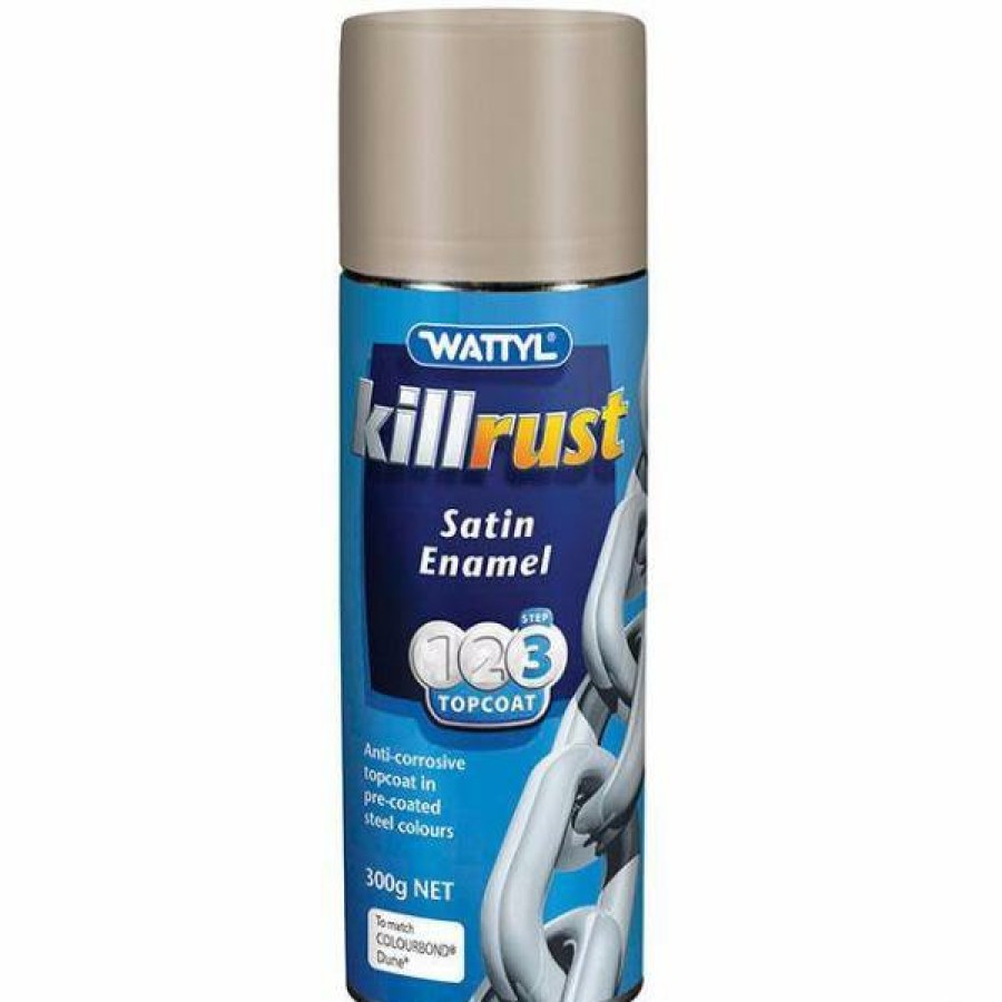 Paint Wattyl Exterior | Killrust Satin Enamel Aerosol Match Colorbond Steel Colour 300G Dune