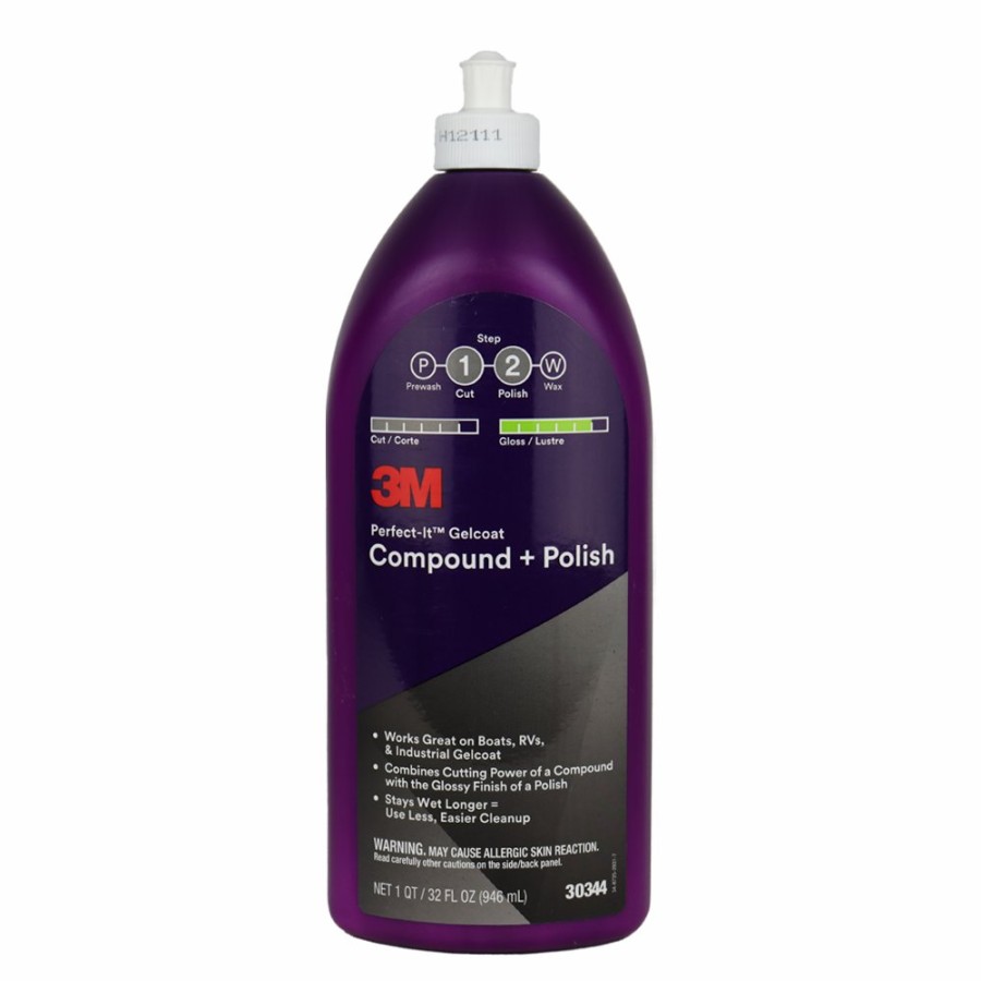 Boat Care 3M Cutting Compounds | 3M Perfect-It Gelcoat Compound + Polish Quart 946Ml 30344