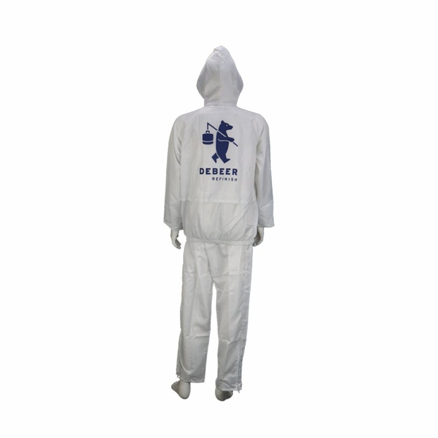 Safety Valspar Reusable Overalls | Debeer Reusable 2 Piece White Spray Suit Painting Overalls