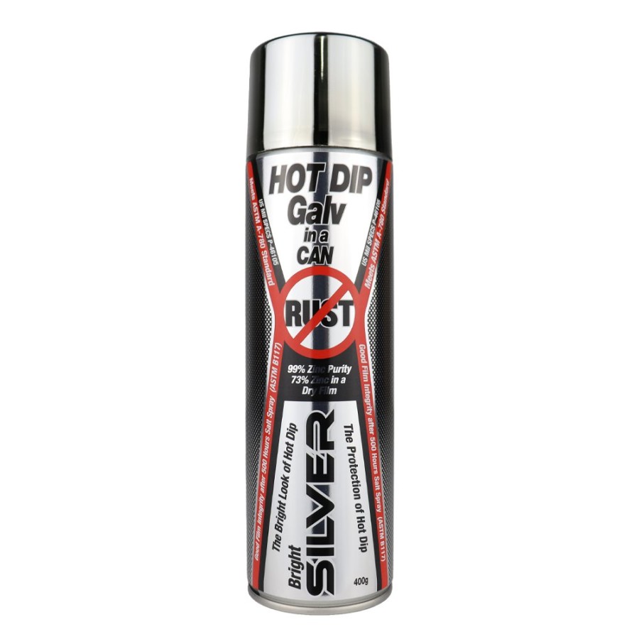 Paint Silver Zinc Supplies Primers | Silver Zinc Supplies Hot Dip Galv In A Can 400G Aerosol Bright Silver 99% Zinc