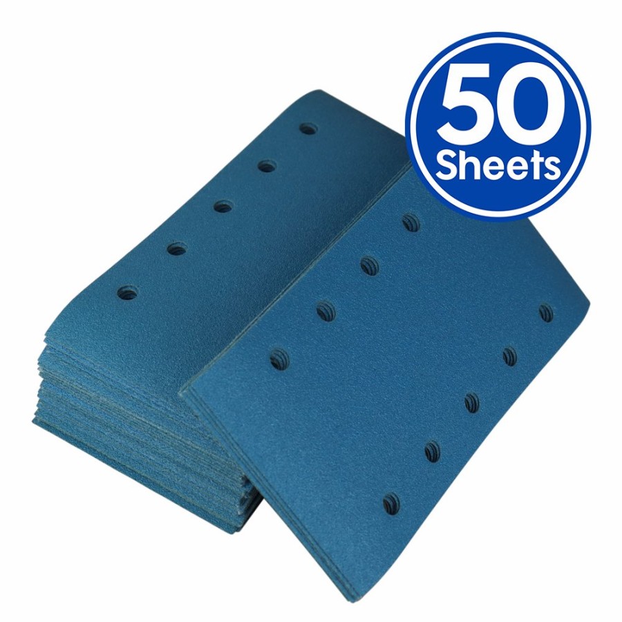 Cutting & Abrasives Revcut Sheets | Revcut Blue P240 Grit Hook & Loop Sandpaper Sheets 115Mmx225Mm 10H X 50 Pack