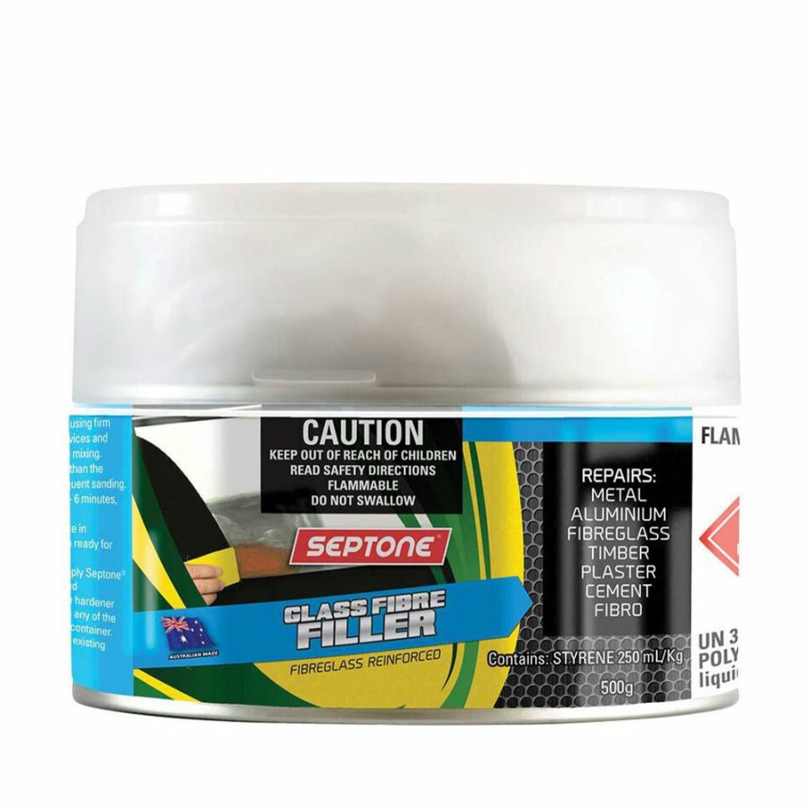 Prep & Repair Septone Fiberglass Fillers | Septone Glass Fibre Reinforced Polyester Filler Putty Bog With Hardener 500G