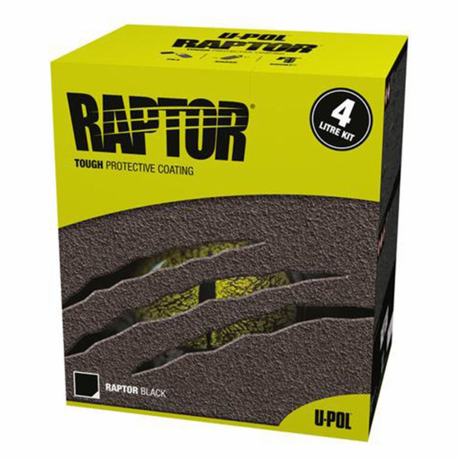 Paint U-POL Bedliner | U-Pol Raptor Black Tough Protective Coating Bed Liner Kit 4L