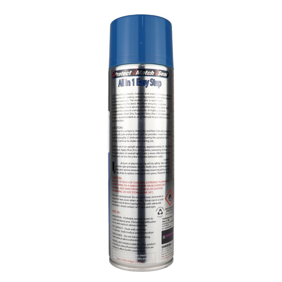 Paint Silver Zinc Supplies Primers | Silver Zinc Supplies 3 In 1 Cold Galvanising Metal Primer Blue 400G Aerosol 99% Zinc