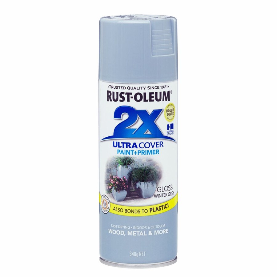 Paint Rust-Oleum Specialty | Rust-Oleum 2X Gloss Paint & Primer Spray Paint 340G Winter Grey